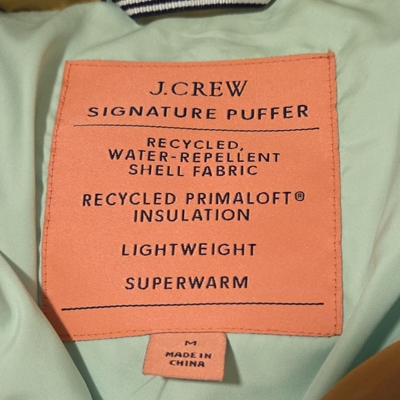 NWOT J. Crew Chateau Puffer Jacket Coat With PrimaLoft Yellow Gold AF012 Medium - Picture 4 of 13